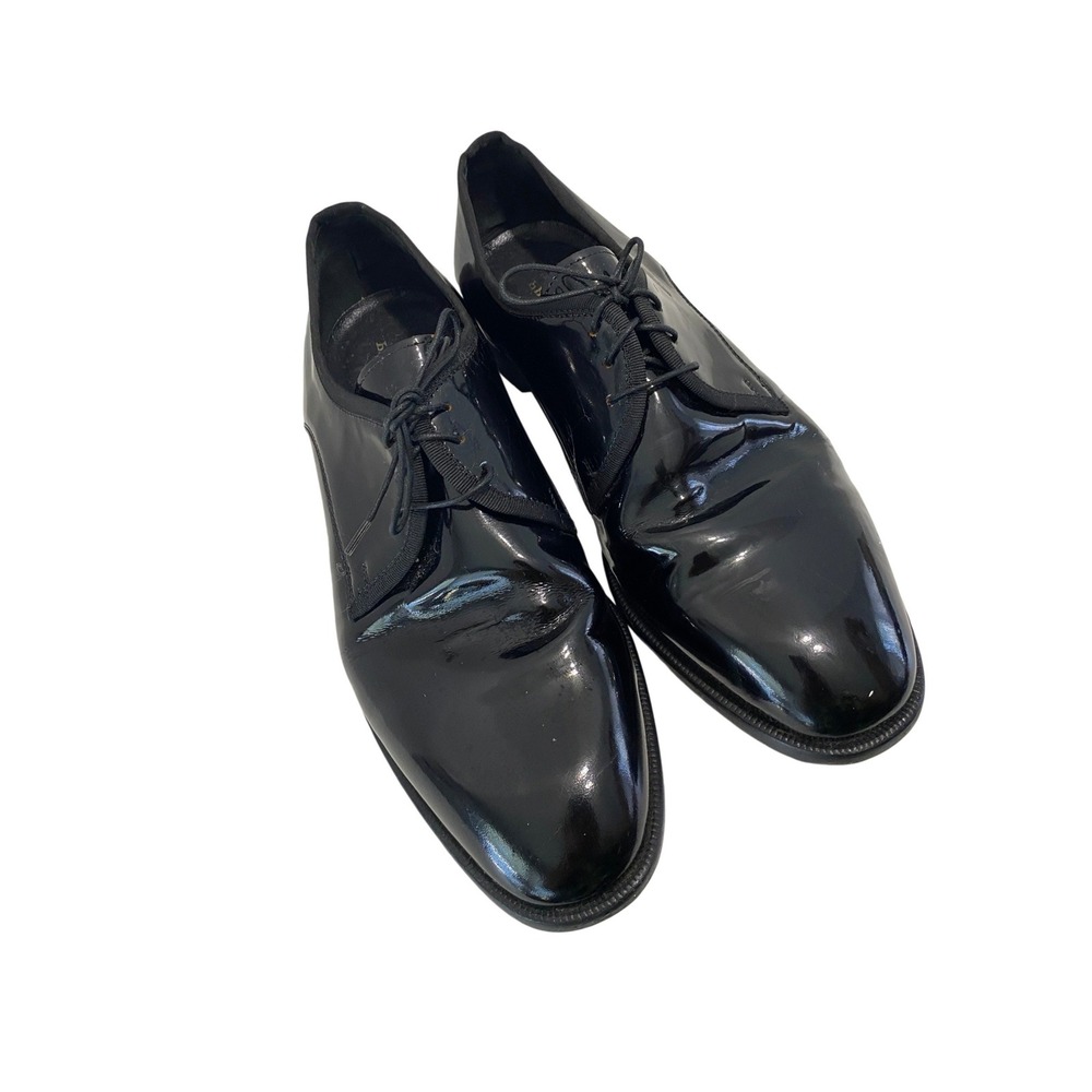 Pronto Uomo Oxford Shoes Men 9.5 Black Good Patent Leather Firenze